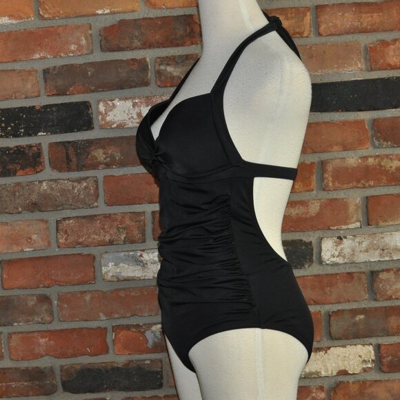 VICTORIA'S SECRET Twist Halter Tummy Control One-Piece Ruched Swim Bathing Suit - Picture 3 of 14